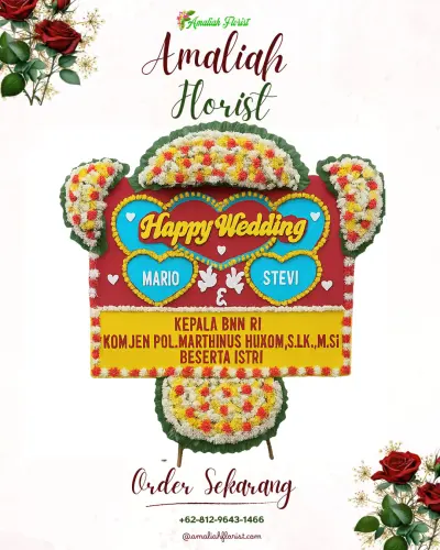 Karangan Papan Bunga Pernikahan di Lempeni